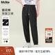 MsShe【提花棉束腳衛(wèi)褲】大碼女裝2025秋季胖mm顯瘦運動高腰褲子 黑色現(xiàn)貨-5032 XL