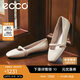 愛(ài)步（ECCO）夏季芭蕾舞鞋方頭羊皮淺口單鞋 舞悅234303 石灰色36 HL