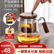 宣室堂泡茶壺家用茶壺新款飄逸杯耐熱玻璃內膽泡茶杯一鍵茶水分離杯茶具 【透明款】飄逸壺650毫升650ml
