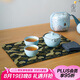 萬(wàn)仟堂（Edenus）陶瓷茶具快客杯便攜旅行包一壺二杯功夫茶具套裝 稱心如意 粉青釉