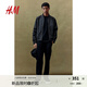 H&M男裝夾克2025秋季新款輕便立領(lǐng)尼龍飛行員拉鏈休閑外套1262261 深灰色 L 175/108