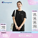 Champion冠軍連衣裙2025夏季新款簡(jiǎn)約純色刺繡純棉短袖t恤裙女士 黑色 L