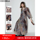 COCOBELLA度假風(fēng)波普印花雪紡連衣裙吊帶裙兩件套FR0018-2 幾何音律 L