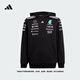 adidas男大童梅賽德斯AMG馬石油F1車(chē)隊連帽衛衣阿迪達斯官方   黑色/白   176