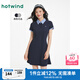 熱風(fēng)【商場(chǎng)同款】miu系連衣裙25年夏季新款女士格紋拼邊polo領(lǐng)學(xué)院裙 29藏青蘭 M