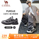 駱駝（CAMEL）追尋復古慢跑步男鞋厚底休閑運動(dòng)鞋子 K14B09L7051 黑/銀灰 43