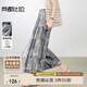 尚都比拉系綁帶松緊腰藝術(shù)印花立體壓褶休閑褲女夏季通勤寬松顯瘦裙褲