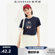 佐丹奴短袖t恤女純棉法式漫畫(huà)印花趣味減齡圓領(lǐng)體恤13324330