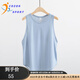 COZOK瑜伽服背心女寬松網(wǎng)紗外搭運(yùn)動(dòng)健身上衣T恤速干無(wú)袖罩衫夏薄款 淡藍(lán)色 L [110-125斤]