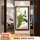 尚得堂 富貴圖孔雀畫(huà)裝飾壁畫(huà)玄關(guān)裝飾畫(huà)客廳掛畫(huà)手工畫(huà)景泰藍(lán)工藝畫(huà) 帶框86*156（推薦）