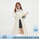 范思藍(lán)恩秋季翻領(lǐng)單排扣風(fēng)衣女款2024新款韓版設(shè)計(jì)感撞色中長(zhǎng)款通勤外套女 奶杏色 L