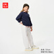 優(yōu)衣庫童裝男童女童彈力松緊長(cháng)褲/休閑褲褲子25秋冬新款479575 01 乳白色 160