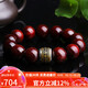 妍韻珠寶多金星印度小葉紫檀手串銀鑲銅六字真言護(hù)身符本命年蛇年手鏈15mm