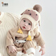 貝娜茜嬰兒帽子秋冬季寶寶男卡通毛線(xiàn)帽小月齡女外出保暖護耳針織帽冬天