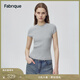 FabriqueBASIC灰色圓領(lǐng)羅紋針織套頭衫女2024夏季新品 灰色 L