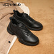 VOLO犀牛鞋子男款運動(dòng)鞋新款男士休閑皮鞋舒適軟底跑步鞋 黑色 44