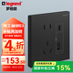 羅格朗逸景開關(guān)插座面板碳素黑色86型墻壁暗裝電源插座 Type A+C 快充插座