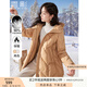 香影連帽羽絨服女冬季2024新款韓版純色a字白鴨絨中長款保暖外套 桔色 M