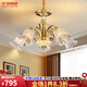仟潤照明（Qianrunlighting）美式輕奢吊燈客廳全銅餐廳燈現(xiàn)代簡約臥室別墅燈具套餐2025新N222 5頭吸吊兩用+LED三色燈泡+包安裝