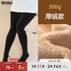 MsShe大碼女裝2025秋冬【加厚超柔絨】胖mm一體保暖加絨光腿褲襪 300g-黑色-適宜0-10℃（現貨） 均碼