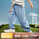 ASK JUNIOR男童褲子2025夏兒童褲腳貼標休閑純色軟牛仔褲防蚊褲 牛仔藍 150