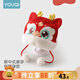 優(yōu)奇寶寶龍頭帽加絨嬰兒帽子秋冬季紅色喜慶國風拍照周歲禮服新年穿搭 龍頭帽 M碼【1-3歲】