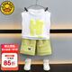 G.DUCKKIDS小黃鴨男童夏裝套裝2024新款兒童衣服韓版時(shí)尚一歲寶寶運(yùn)動(dòng)兩件套 白色 100 尺碼2~3歲【 90-100cm】