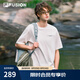 FILA FUSION斐樂潮牌男子針織短袖衫2025夏季新款時尚休閑寬松T恤 云白色-WT L 175/96A/L