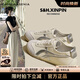 CAMILA KSENIA爆款板鞋女士2025新款夏季休閑百搭平底小白鞋德訓(xùn)鞋子時(shí)尚平底鞋 米銀 36
