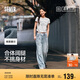 森馬（Semir）森柔牛仔丨牛仔褲女潮流顯瘦褲子25春秋季寬松闊腿褲109925124001