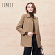菲妮迪（FINITY）毛呢外套2025年冬季新款簡(jiǎn)約雙面呢駝色短款大衣女士 駝色 L