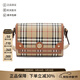 博柏利（BURBERRY）新品女款典手提單肩包斜挎包Note包郵差包女包中秋禮物女80662261 典藏米色/石楠棕色格紋