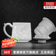 景德鎮(zhèn)陶瓷家用玲瓏茶漏杯辦公室中式馬克杯帶蓋泡茶杯茶水分離七夕禮物 山水浮雕玲瓏茶漏杯-日杯