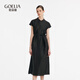 歌莉婭香云紗春裝連衣裙女裝氣質(zhì)國風(fēng)盤(pán)扣旗袍全真絲中式禮服1C3R4K550 00B黑色 S