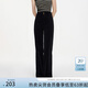 范思藍(lán)恩“美拉德”高腰復(fù)古燈芯絨直筒褲女秋冬2024新款休閑褲子 黑色 L