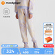 moodytiger女童褲子抓絨保暖秋冬季兒童運(yùn)動(dòng)長(zhǎng)褲舒適彈力戶(hù)外休閑束腳衛(wèi)褲 粹色黃 140 cm