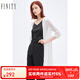 FINITY春季新款毛針織衫氣質(zhì)法式復(fù)古小香風蕾絲中長款上衣女 象牙白 L