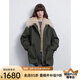 付智恩 綠里奇跡 寬松休閑抽繩90白鵝絨羽絨派克服可拆卸中長(zhǎng)款冬 軍綠色 M