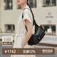 裘真植鞣羊皮逍遙吐司包休閑復(fù)古單肩斜挎包女大容量通勤包七夕禮物 咖啡色小號-(羊皮）