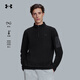 安德瑪戶(hù)外UA立領(lǐng)抓絨衣男秋冬新款徒步登山露營(yíng)搖粒絨保暖打底衫 漫暮黑 L