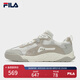 FILA 斐樂官方男鞋STAR RHYTHM復(fù)古板鞋2025夏季新款星韻鞋休閑鞋 白棉花糖/水泥棕-MC 42