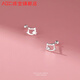 ABC老鳳凰999純銀足銀可愛(ài)貓咪耳骨釘女款擰螺絲養耳洞耳釘甜美學(xué)生 S999足銀【一對】 足銀