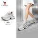 駱駝（CAMEL） 銀熠銀色厚底老爹鞋女休閑鞋女增高爆款運動(dòng)鞋 L25S283076 米/灰 36