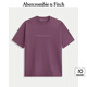 ABERCROMBIE & FITCH男裝25秋新款美式復(fù)古棉質(zhì)寬松字母LOGO圓領(lǐng)短袖T恤KI175-5430 紫紅色 M (180/100A)