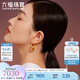 六福珠寶足金漣漪硬金工藝水滴螺紋黃金耳圈耳環(huán)耳飾一對計(jì)價(jià) A01TBGE0008 7.37克(含工費(fèi)1378元)