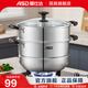 愛(ài)仕達（ASD）蒸鍋不銹鋼蒸鍋加厚復底帶蒸籠蒸篦 電磁爐燃氣明火通用