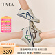 他她（TATA）薄款小白鞋女休閑德訓(xùn)鞋一腳蹬慢跑鞋夏新款WDCA5BM4 WDCA6-米白/綠 36