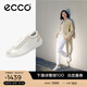 愛(ài)步（ECCO）板鞋女 軟底輕盈耐磨百搭牛皮德訓休閑鞋 柔酷零點(diǎn)220253 HL 白色/灰白色22025352292 37
