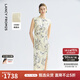 朗姿【蘭亭敘】桑蠶絲印花長(zhǎng)裙氣質(zhì)2025夏新款高級(jí)感新中式連衣裙 薄霧草地色 S