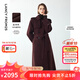 朗姿【王楚然同款】純羊毛高級感大衣外套女冬季新款毛呢外套 葡萄紫紅色 2XL